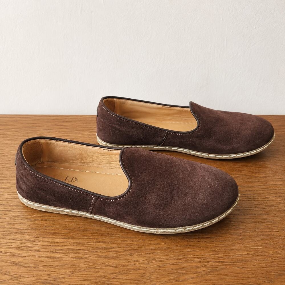 Charix Espresso Brown Slip On Loafers Sz EU41 / US 9.5 Rope Trim Classic Shoes